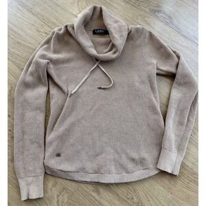Lauren Ralph Lauren Sweater Women Small Ladies Khaki Warm Pullover Cowl Neck